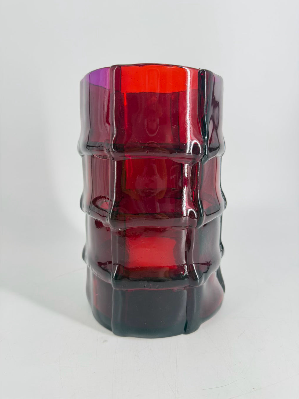 ENZO MARI Red Resin Bamboo Vase