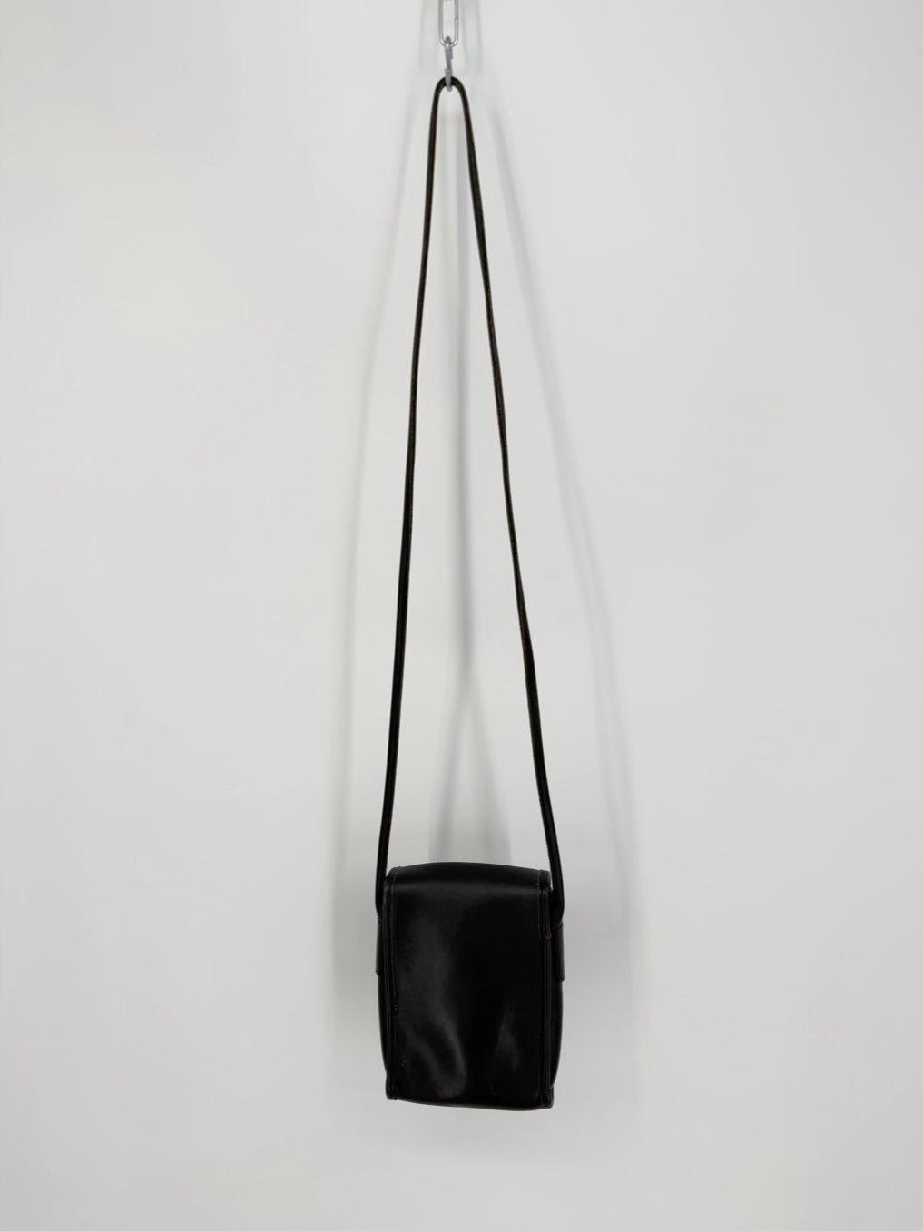 VINTAGE COACH Black Leather Crossbody Bag