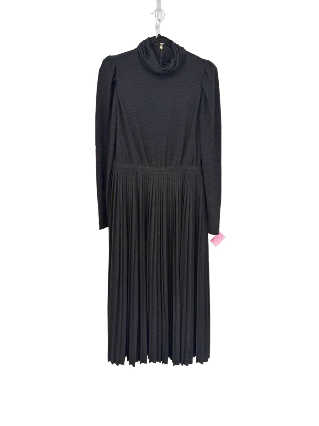 EMILY MCCARTHY Tessa Tap Shoe Wmn's Size L Black Shimmer Pleated Maxi-Dress NWT