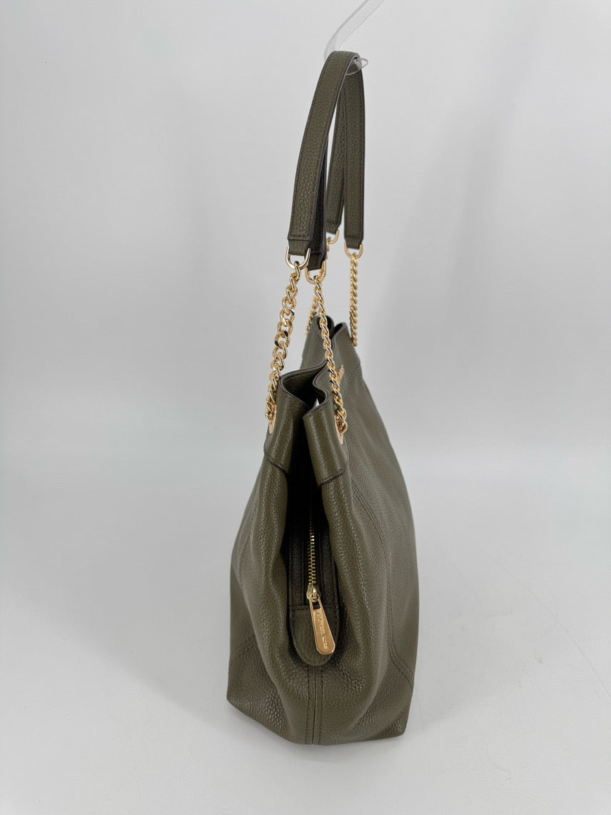 MICHAEL KORS Green Leather Purse