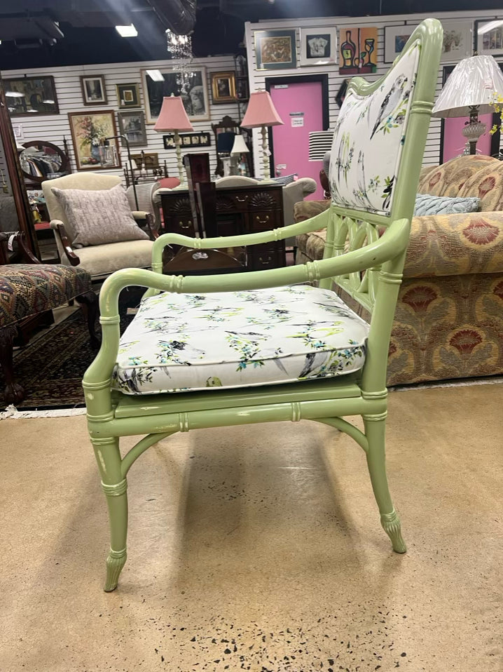 Green Painted Wood Occasional Chair