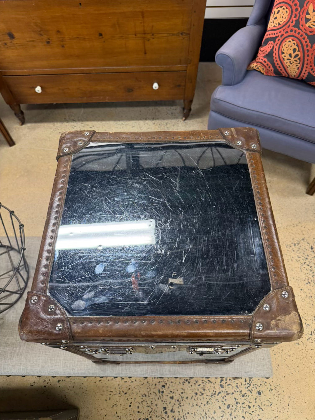 BOND ST. LONDON Timothy Oulton Steamer Steel & Leather Trunk