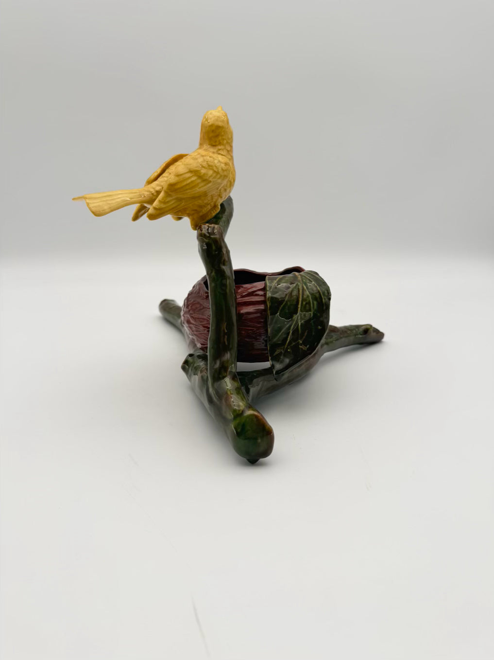 CHANGESTROM Brown, Green & Yellow Ceramic Bird Object