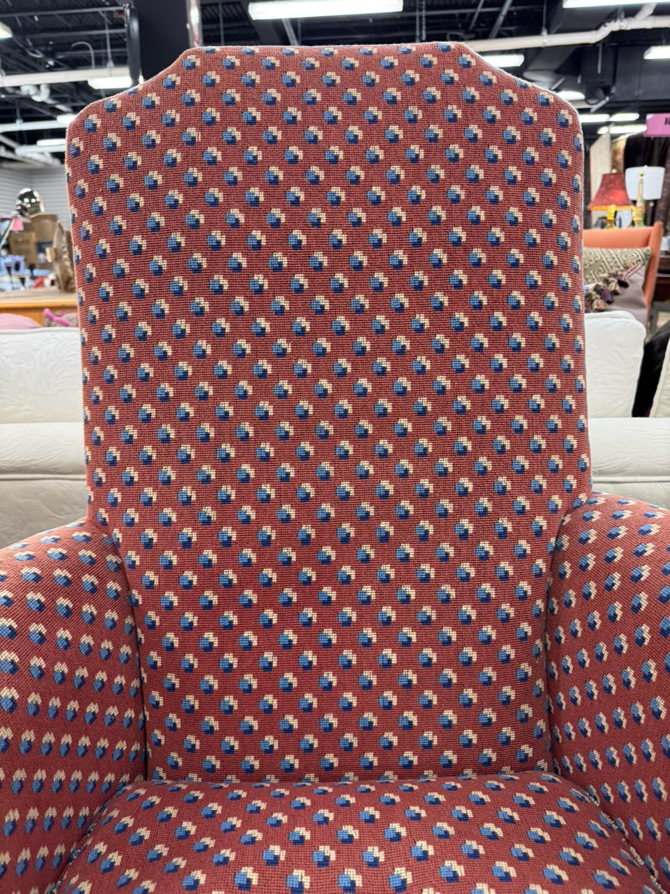 Red & Blue Queen Ann Pair of Chairs