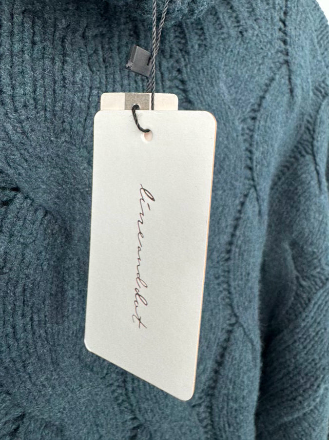 LINE AND DOT Size L Dark Teal Turtleneck Sweater NWT