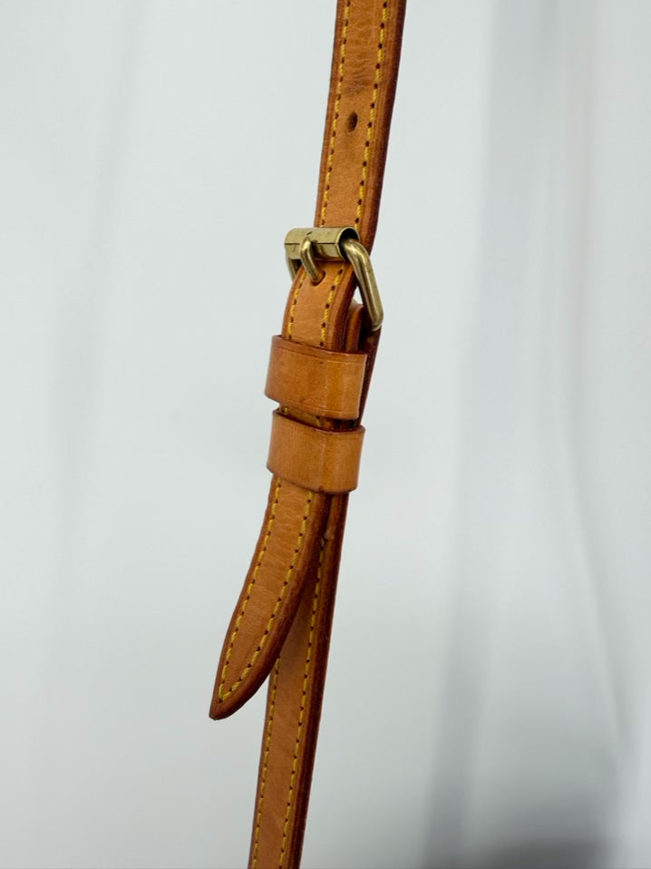 LOUIS VUITTON Brown Leather Monogram Crossbody Bag