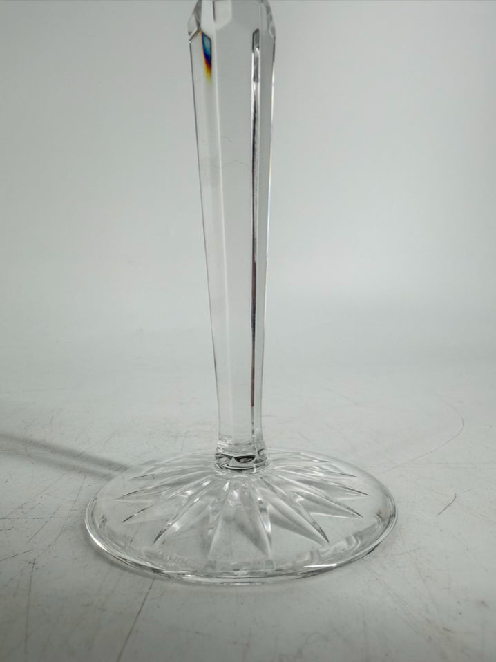 WATERFORD Clear & Purple Crystal Pair Of Wine Glasses