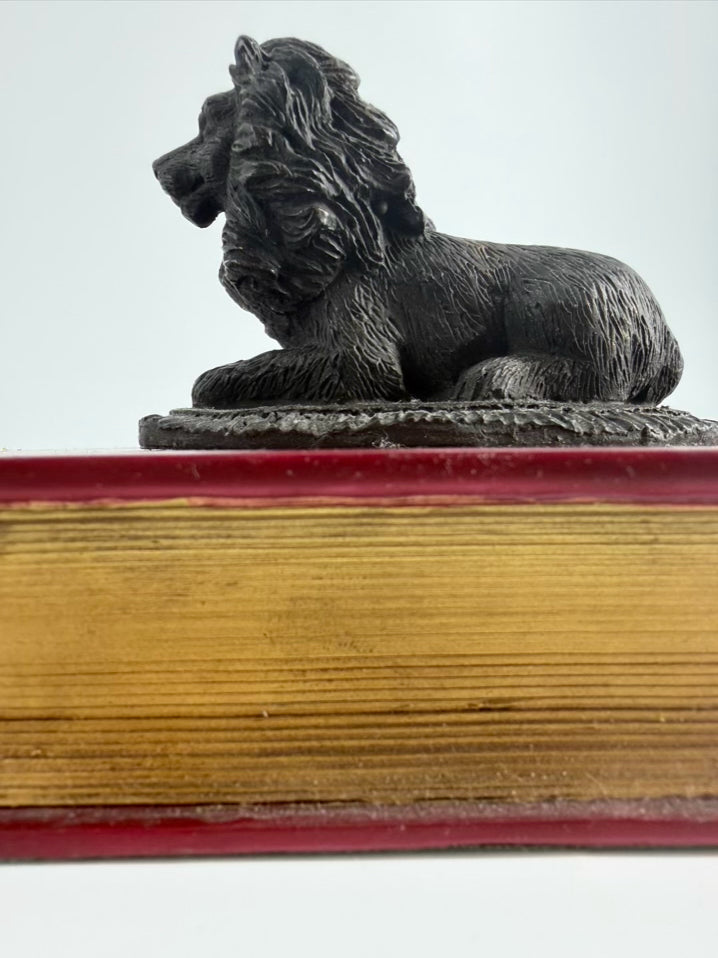 Brown, Red & Bronze Lion Figure