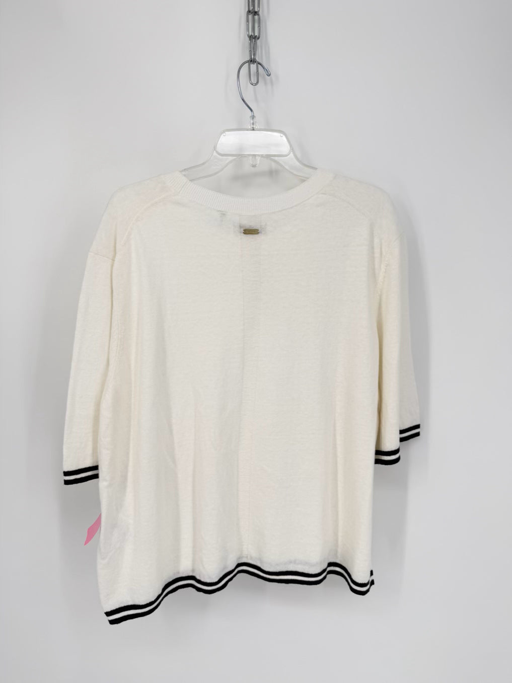 BARBOUR Size 14 Cream Short Sleeve Sweater NWT