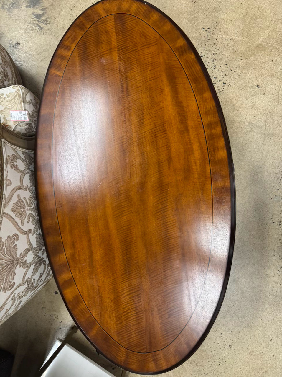 Oval Wood 2-Drawer Coffee Table