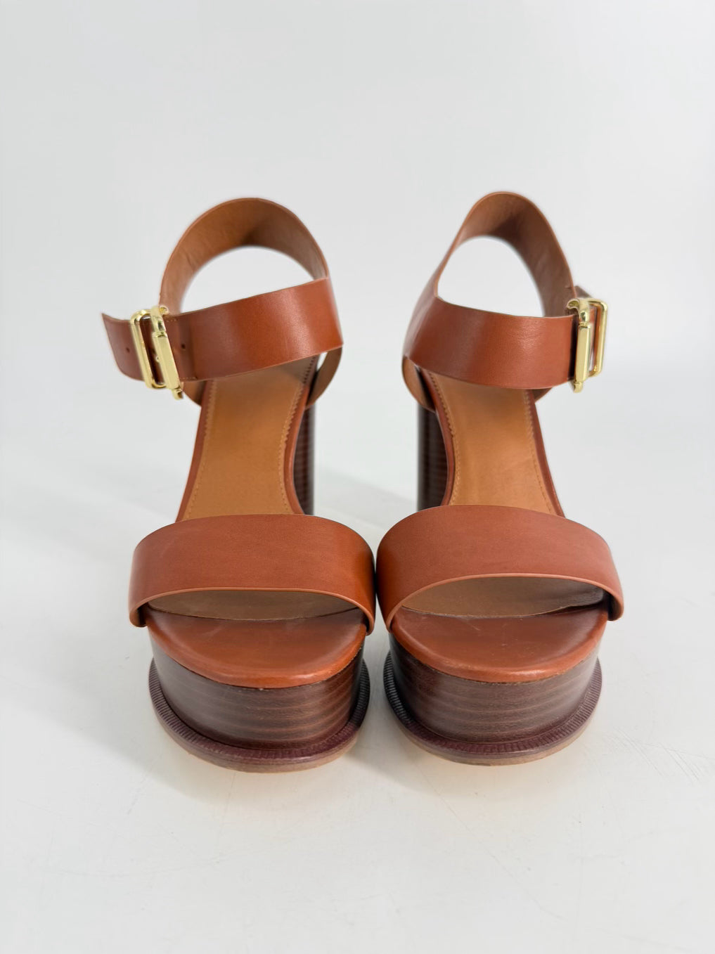 SARTO Size 8.5 Cognac Leather Heels