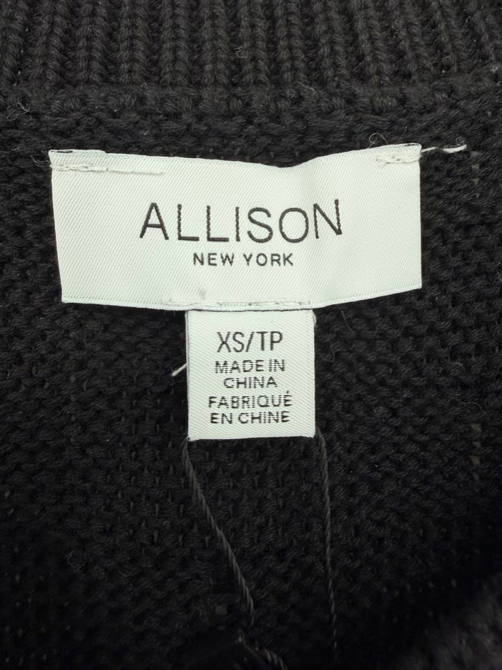 ALLISON Wmn's Size XS Black Knit Short Sleeve Cardigan NWT