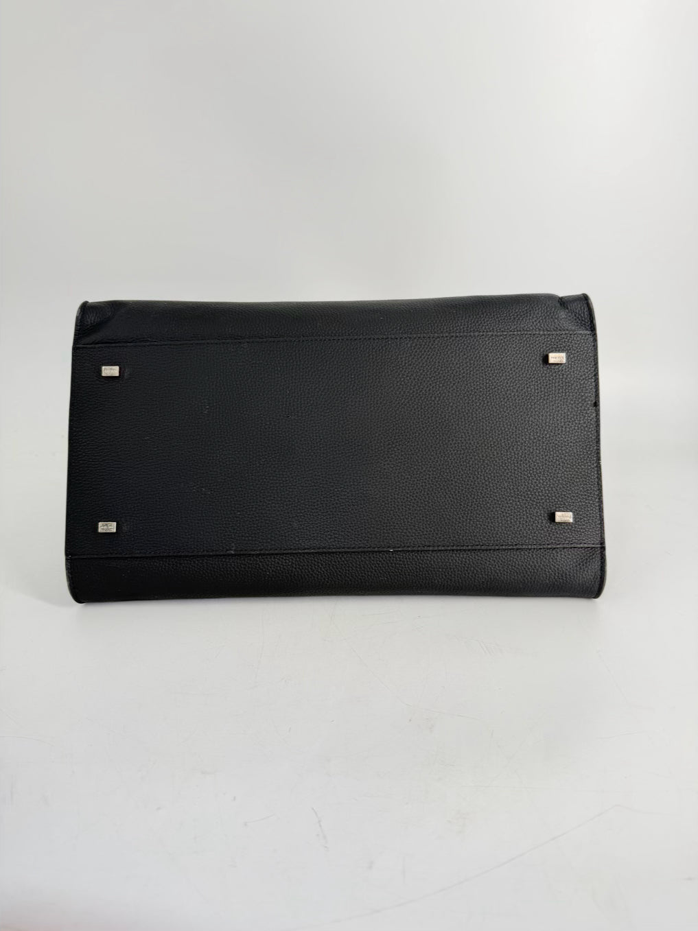 THE ROW Margaux 15 Bag Black Pebbled Leather w/ Silver Hardware