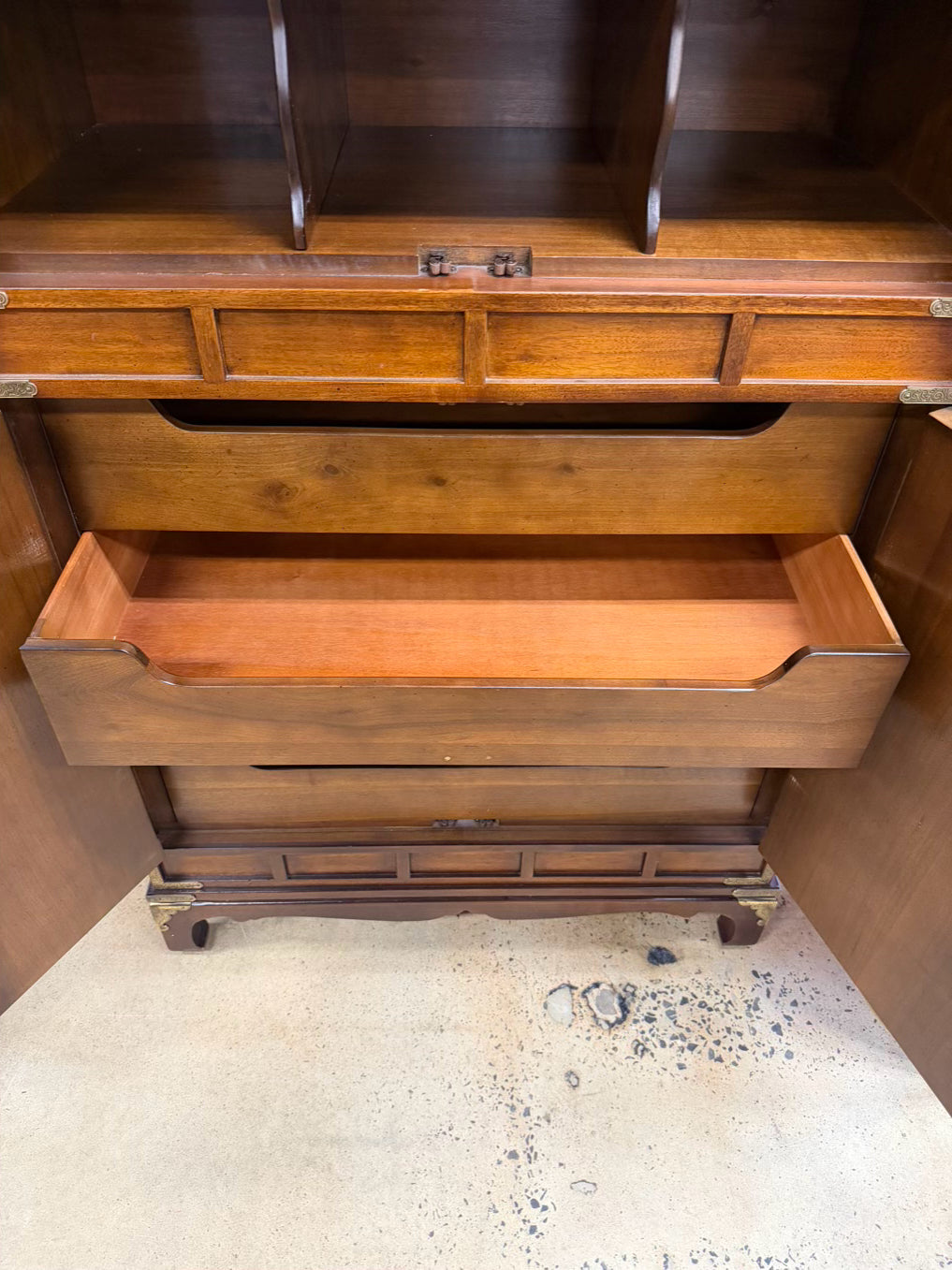 Dark Mahogany Asian Armoire w/ Drawers