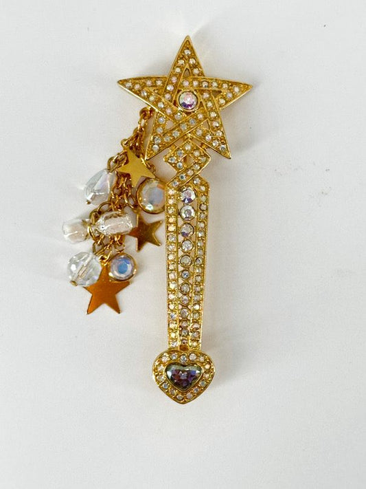KIRKS FOLLY Gold Tone Magic Wand Brooch