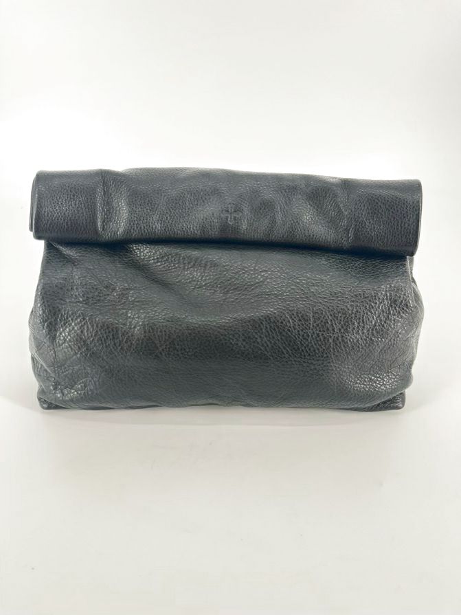 MARIE TURNOR Black Leather The Dinner Clutch