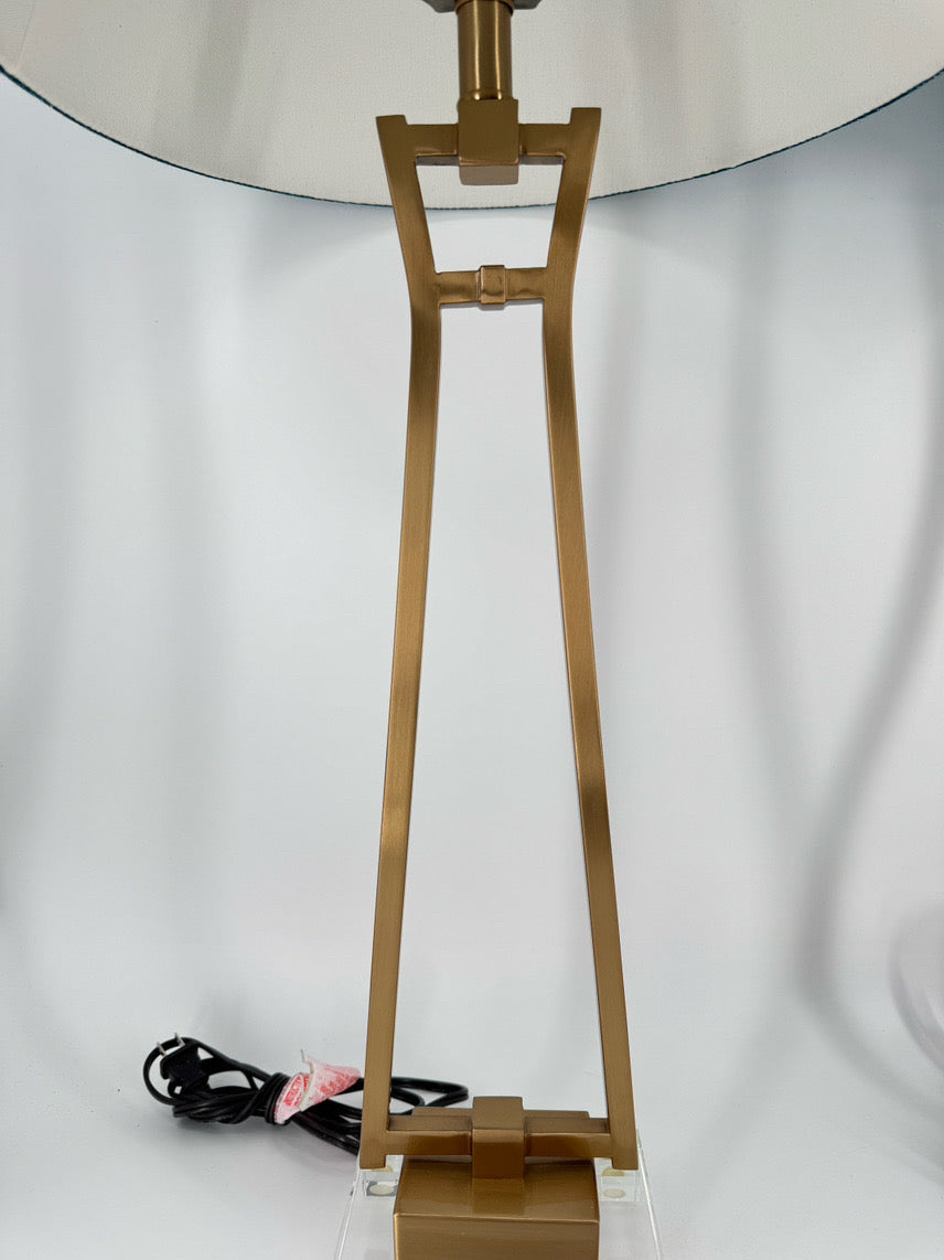 UTTERMOST Brass & Lucite Pair of Lamps