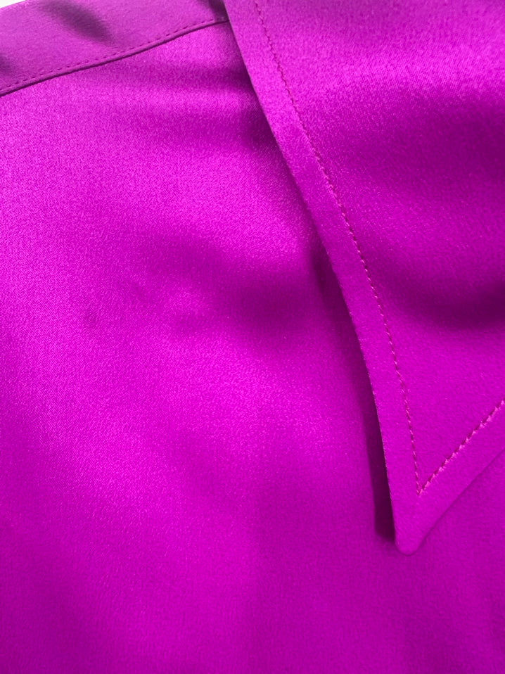 RALPH LAUREN Size 12 Violet Silk Blouse