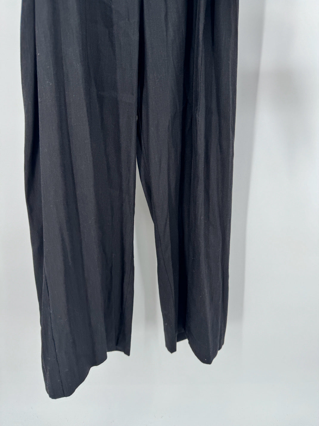 ANTONIO MELANI Size 12 Black Adelaide Linen Jumpsuit NWT
