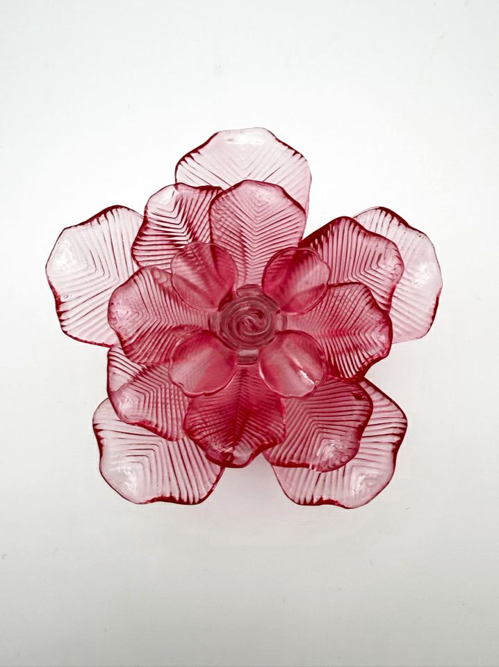 WATERFORD Pink Crystal Flower Paperweight