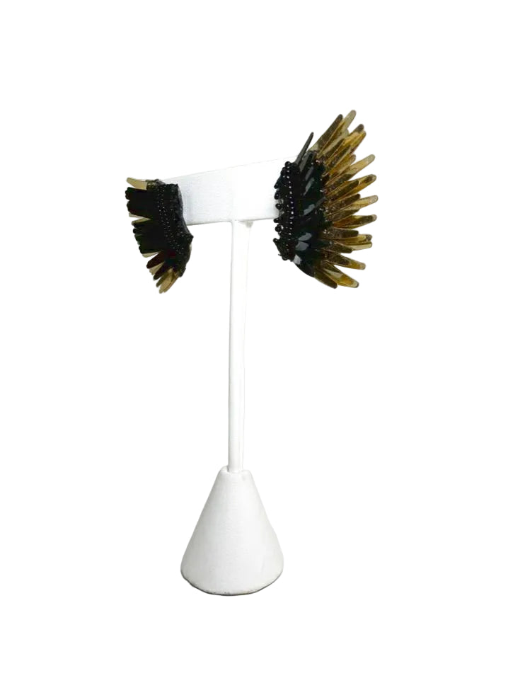 MIGNONNE GAVIGAN Black&Gold Wing STUD Earrings