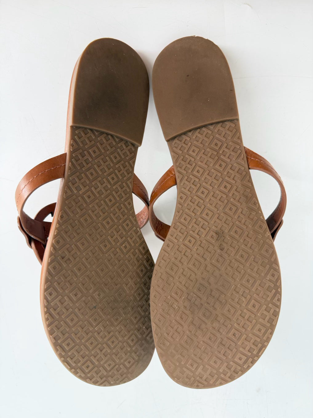TORY BURCH Size 9 Cognac Monogram Sandals