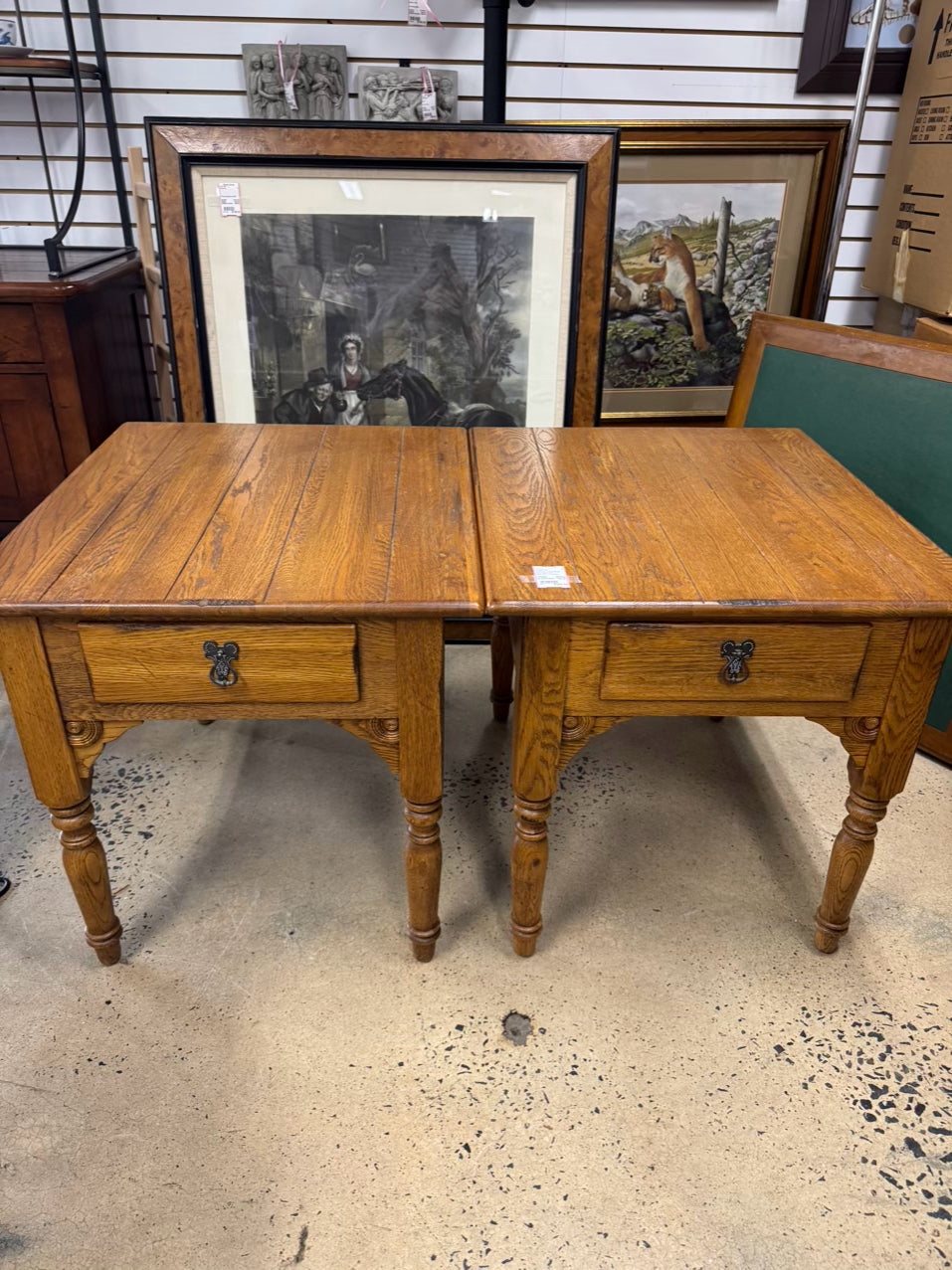 LEXINGTON American Country West Light Oak Pair of End Tables