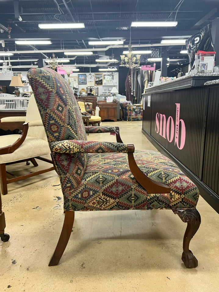 Multi Color Chippendale Upholstered Chair