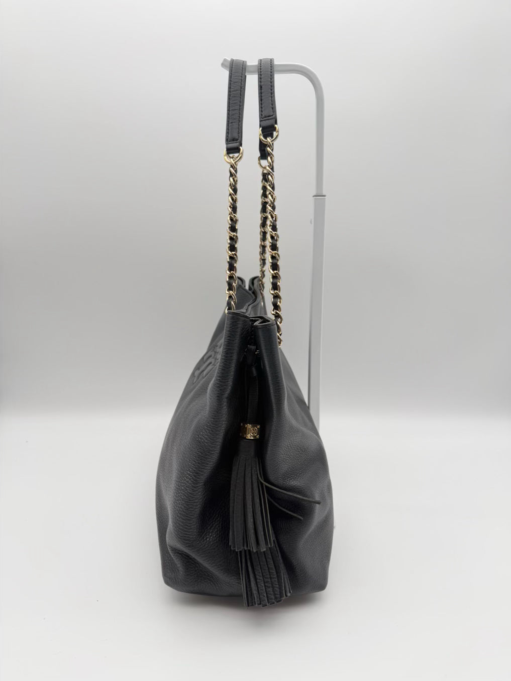 TORY BURCH Black Leather Monogram Purse