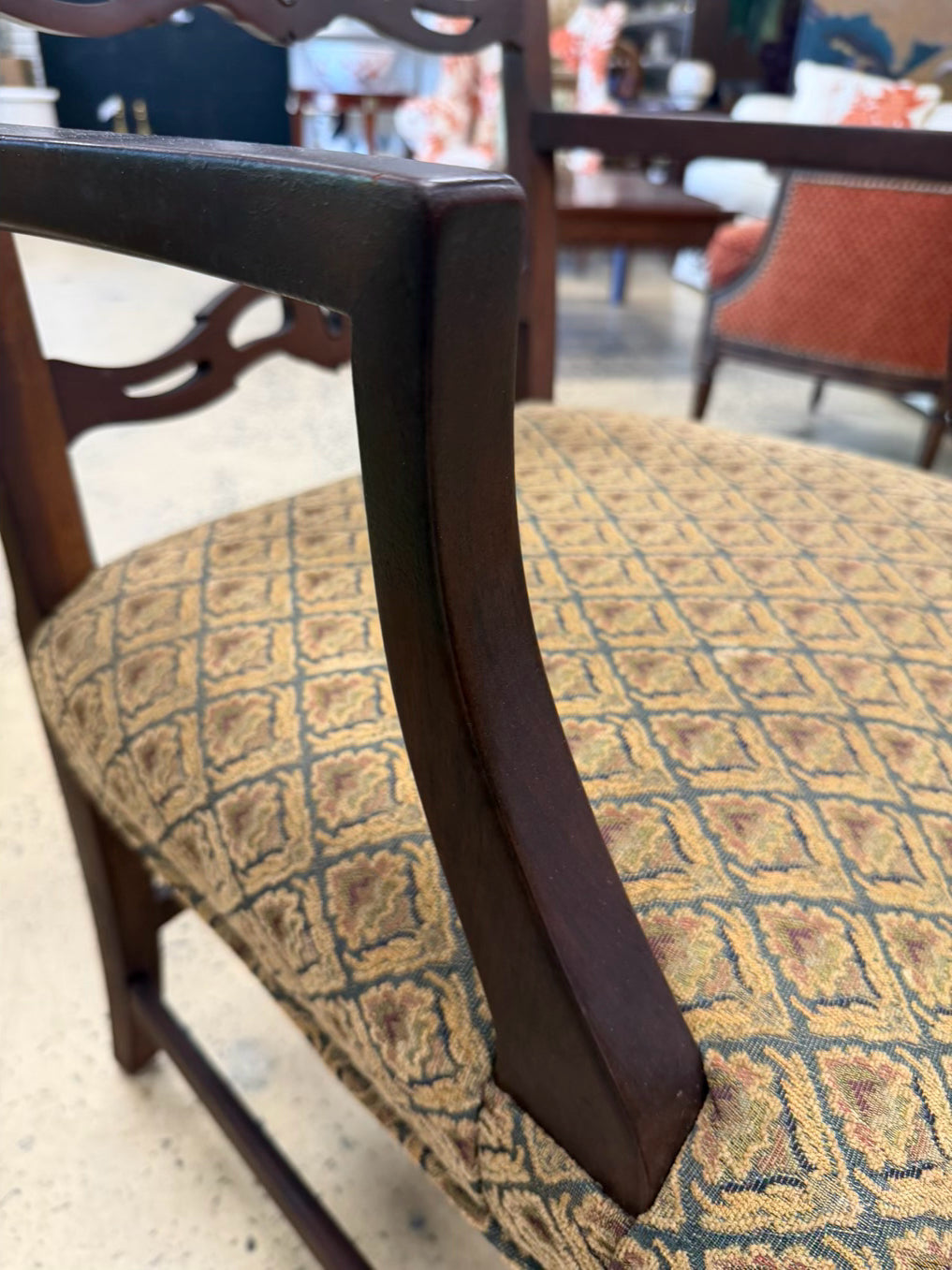 VINTAGE Wood Dining Set Of Table & 6 Ribbon Back Chairs w/ Leaves