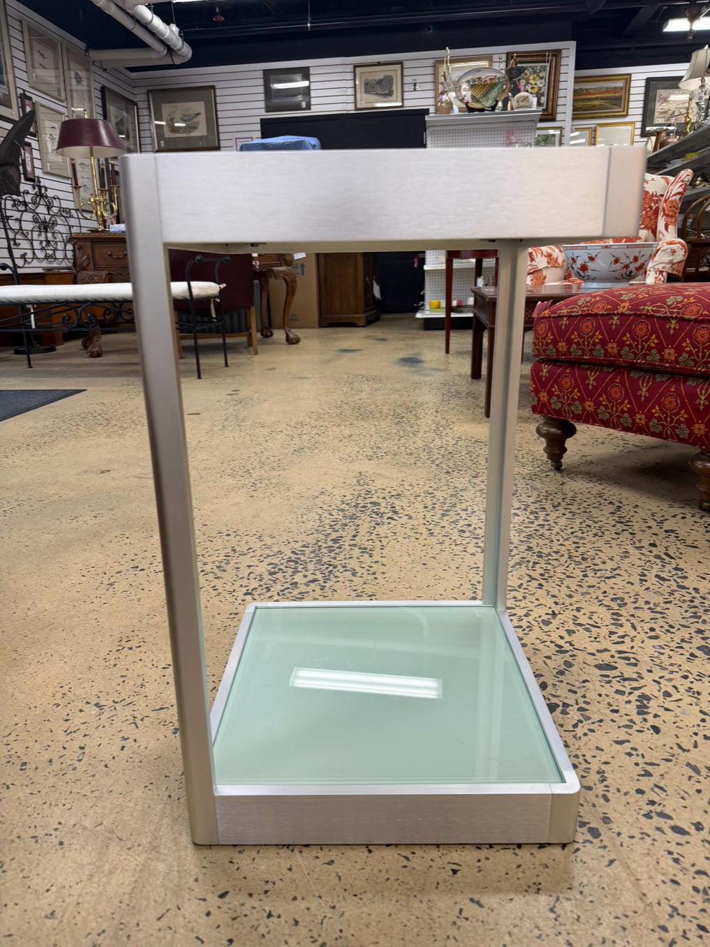 Metal & Glass End Table