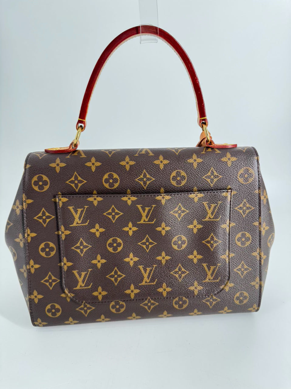 LOUIS VUITTON Brown Leather Monogram Logo Cluny Purse