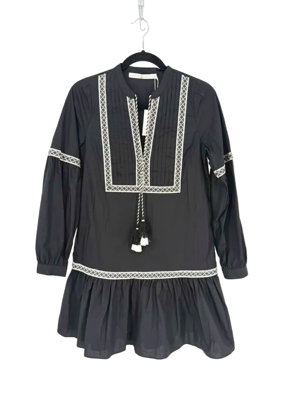 MARIE OLIVER Mimi Wmn's Size XXS Black Tassel Dress NWT