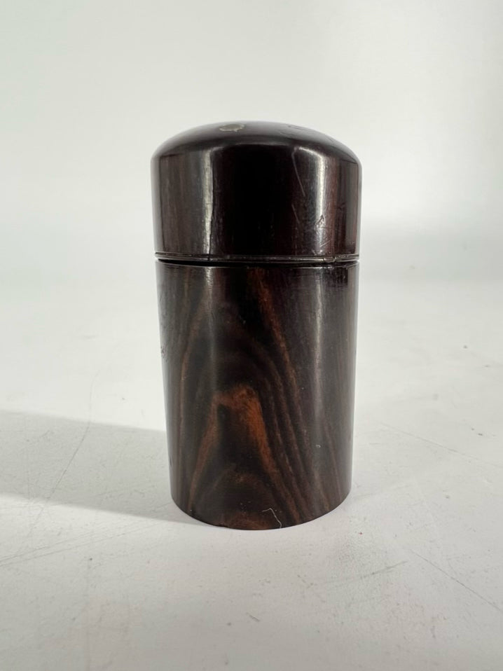 ANTIQUE Brown Wood Victorian Rosewood Ink Well