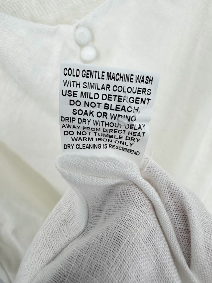 DISSH Wmn's Size 6 White Linen Backless Evening Gown NWT