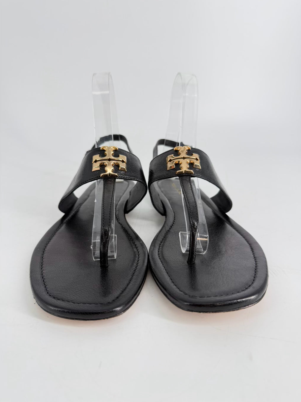 TORY BURCH Size 7 Black Leather Sandals
