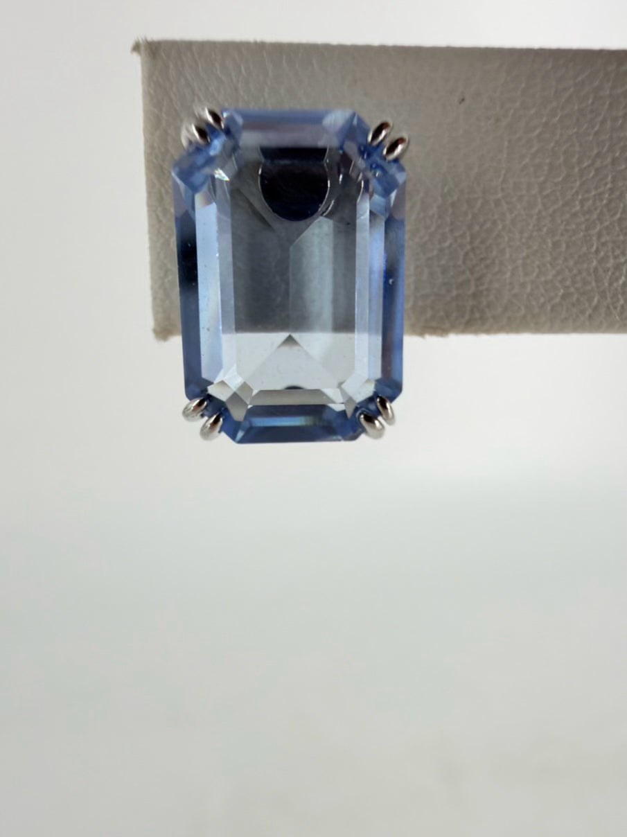 SWAROVSKI Blue Emerald Shape Stud Earrings