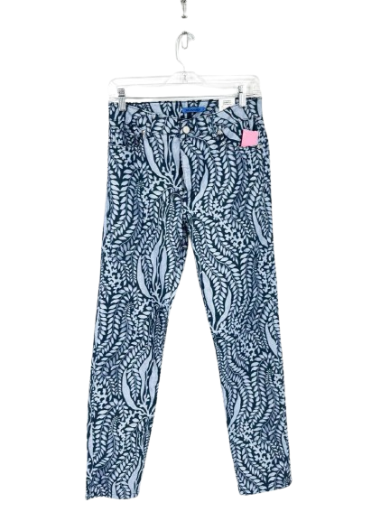 J MCLAUGHLIN Size 4 Navy & Blue Print Pants NWT