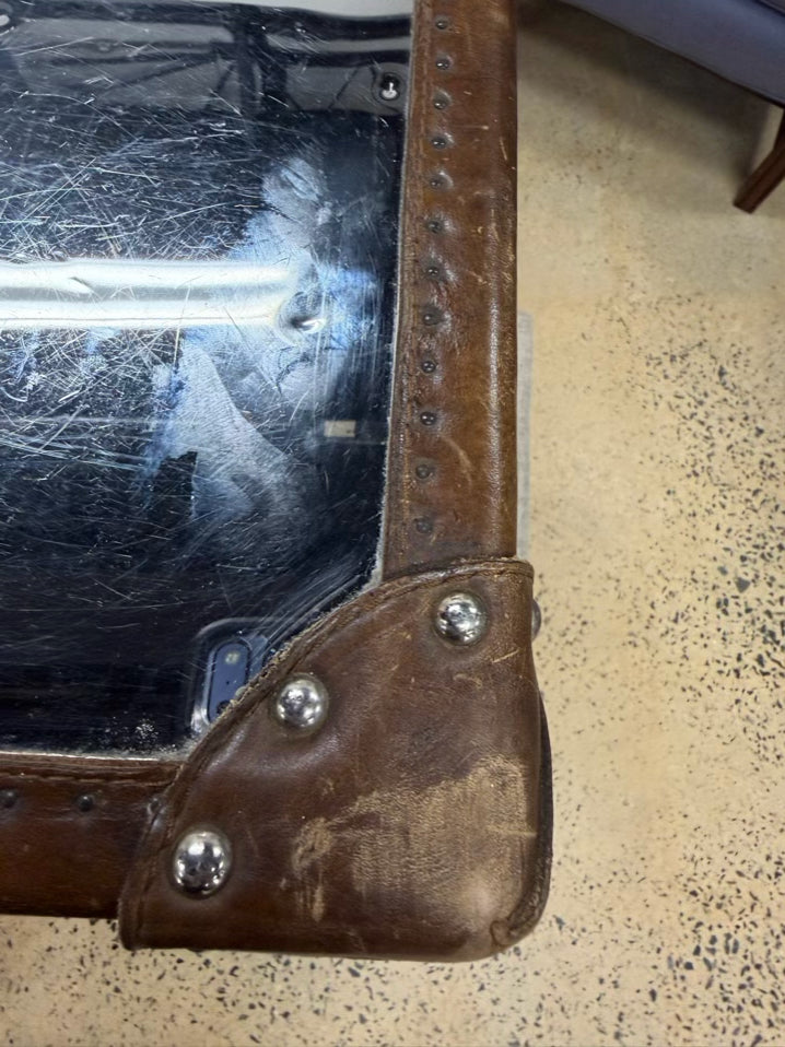 BOND ST. LONDON Timothy Oulton Steamer Steel & Leather Trunk