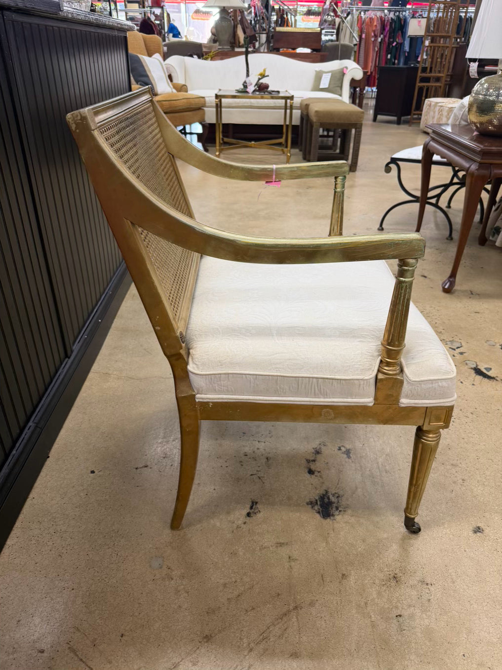 Gold Wood & Cane French Chair