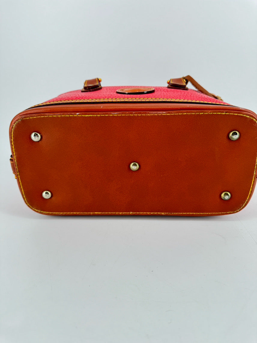 DOONEY & BOURKE Red & Brown Square Shape Tote Bag