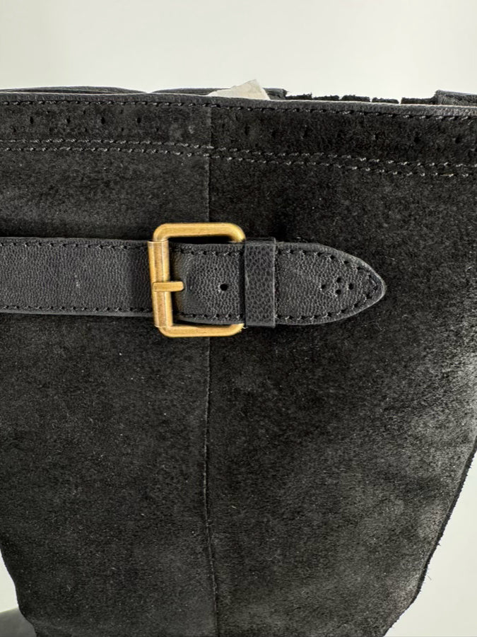 UGG Size 8.5 Black Leather & Suede Boots