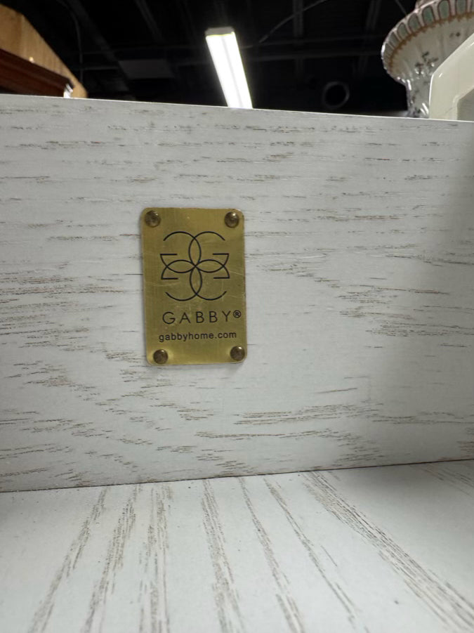 GABBY HOME White & Gold Handles Pair of End Tables