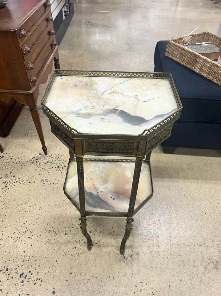 Marble & Brass French Occasional Table