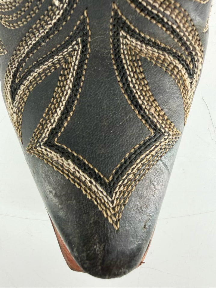 LUCHESSE Size Men's 9.5 Black & White Western Boots