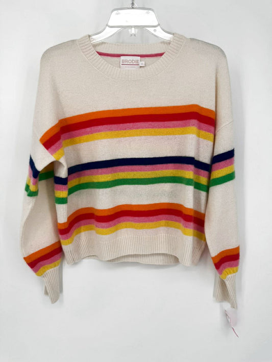BRODIE Size M Rainbow Stripe Cashmere Sweater