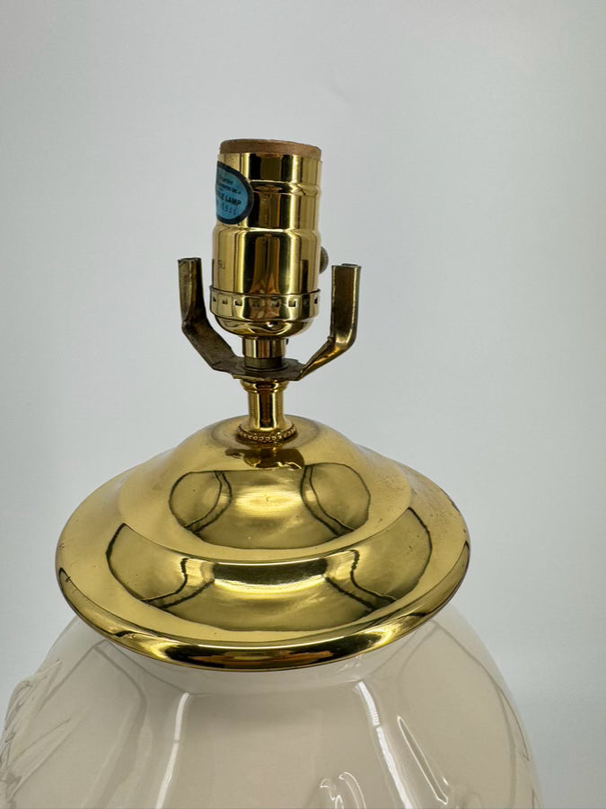 LENOX Cream Porcelain Raised Flower Design Lamp