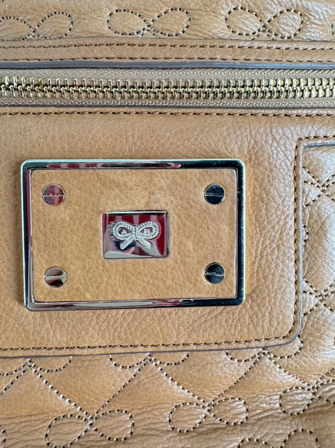 ANYA HINDMARCH Cognac Leather Bow Detail Purse