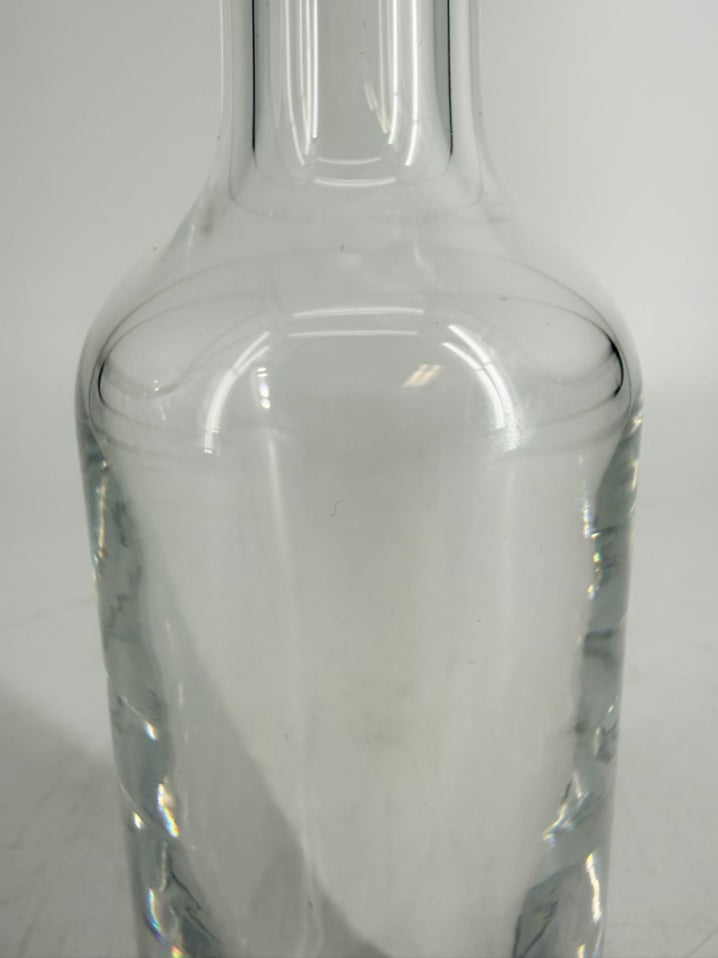BACCARAT Clear Glass Bottle w/ Circular Stopper