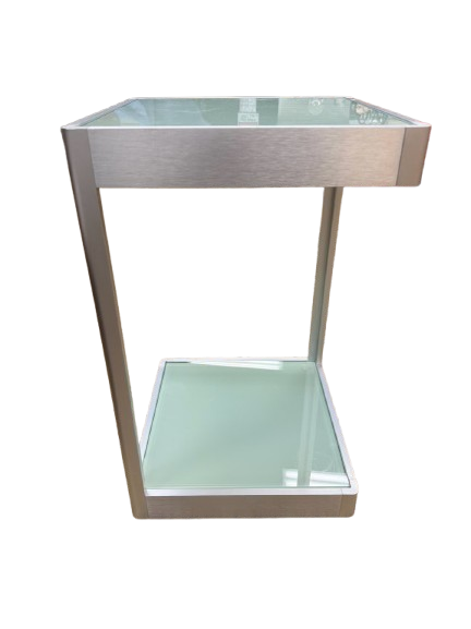Metal & Glass End Table